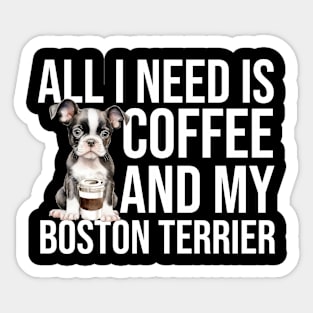 Boston Terrier And Coffee Sticker